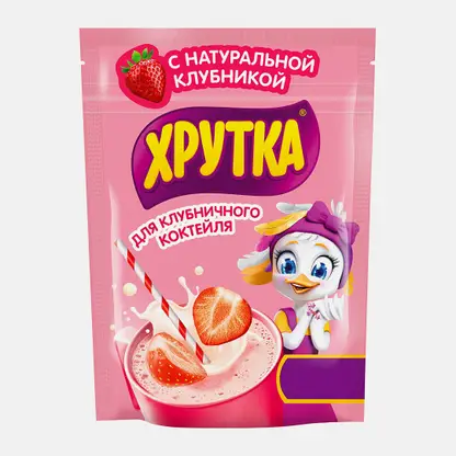 Какао напиток Хрутка со вкусом клубники быстрорастворимый 160г