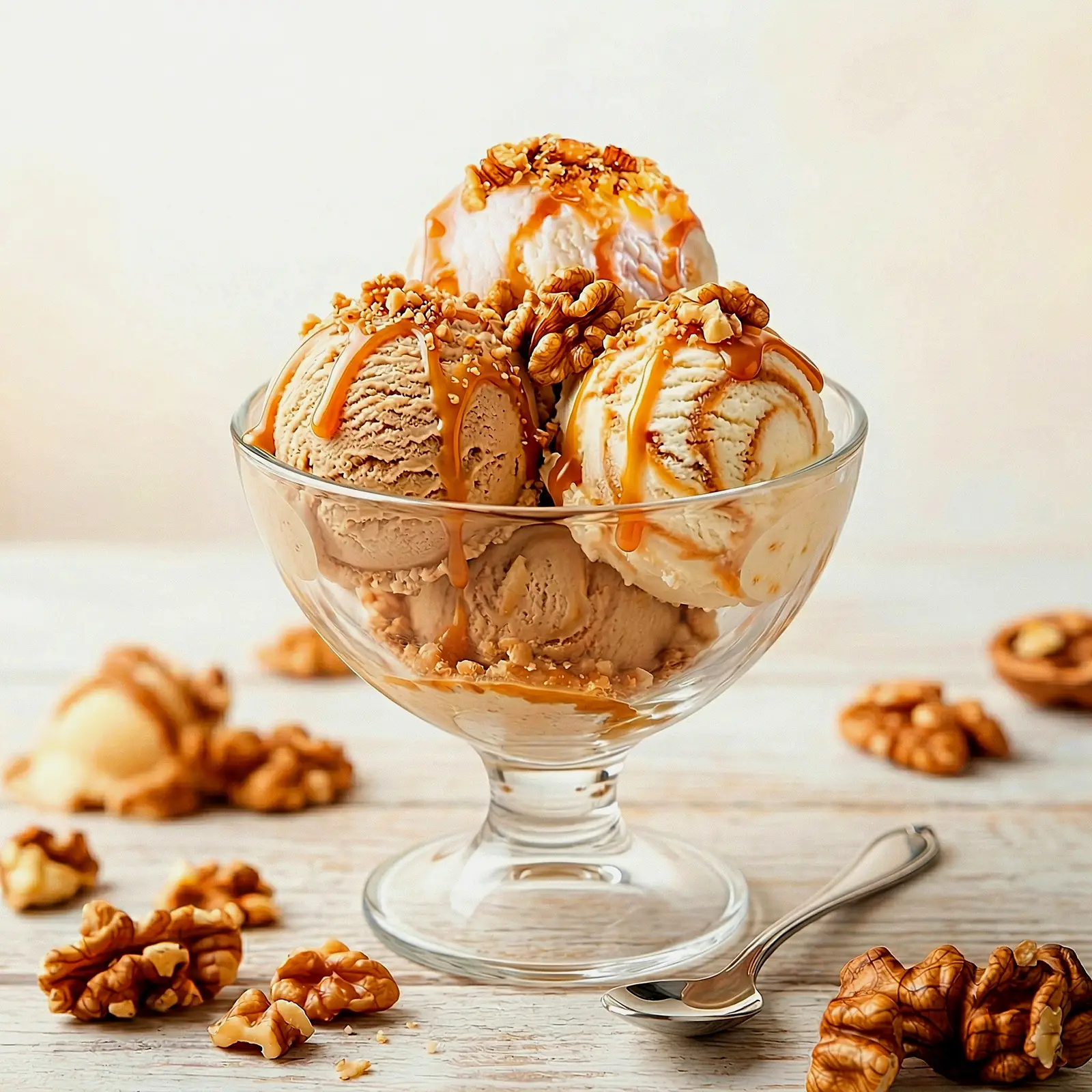 Мороженое Филевское Пломбир Пралине с грецким орехом и мягкой карамелью 550г