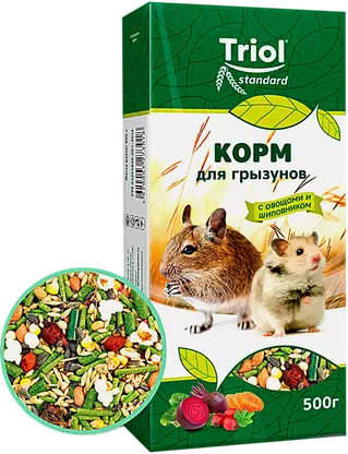 Корм для грызунов с овощами и шиповником Triol 500г