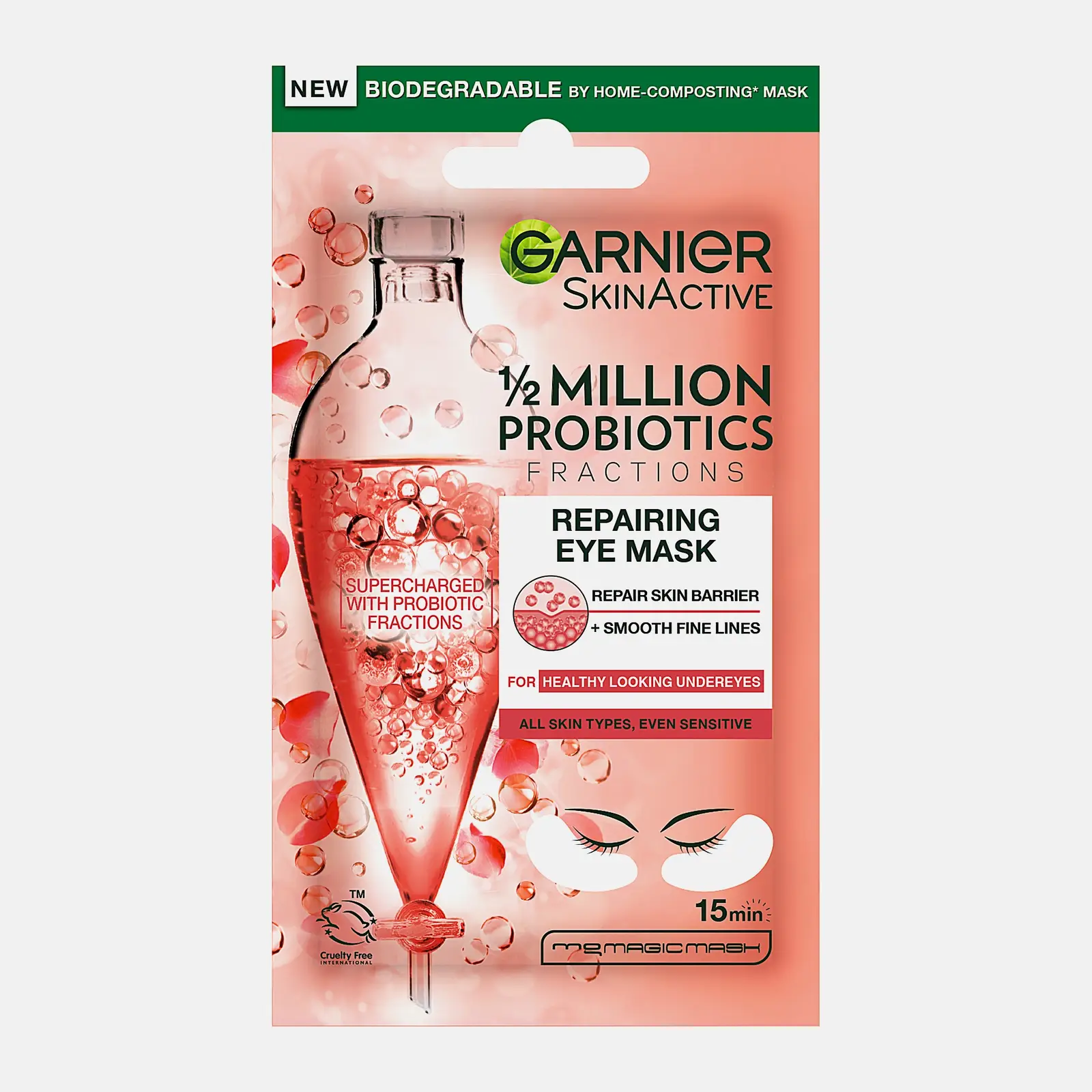 Патчи для глаз Garnier Skin Naturals тканевые восстанавливающие с пробиотиками 6г