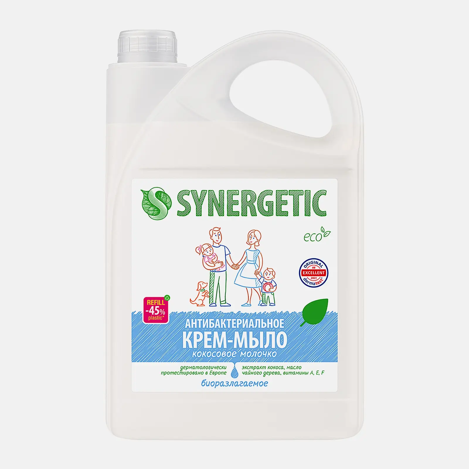 Крем-мыло Synergetic антибактериальное Кокосовое молочко 3.5л