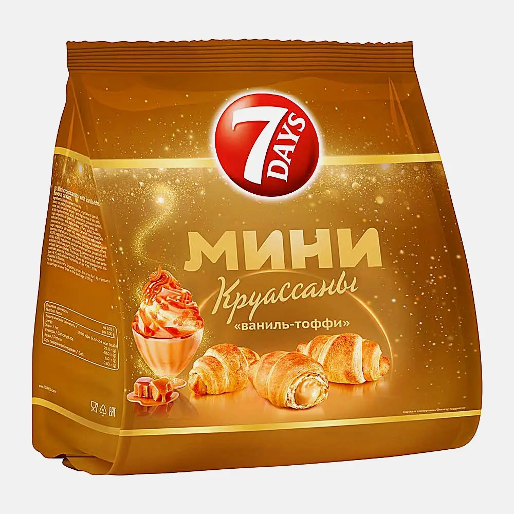 Круассаны мини с кремом ваниль тоффи 7Days 265г - фото 2