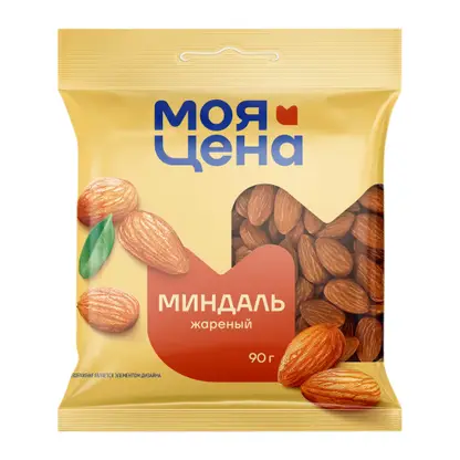 Изображение товара Миндаль Моя цена жареный 90г ядра сладкого миндаля