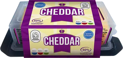 Сыр Cheese Box Белые вершины Чеддер 50% 200г