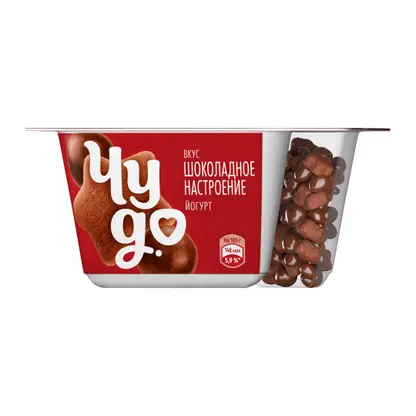 Изображение товара Йогурт со вкусом Шоколадное настроение с хрустящими насыпками-шариками Чудо 4% 105г