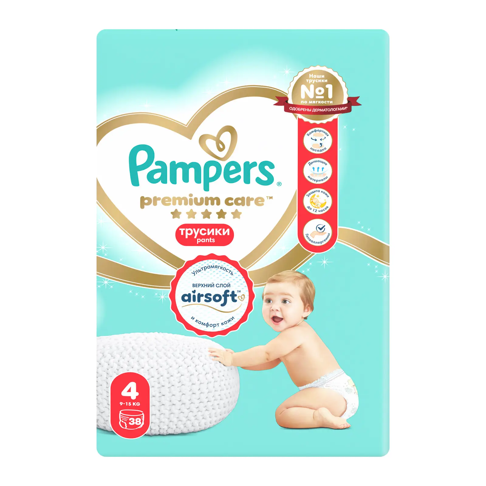 Подгузники-трусики Pampers Premium Care Pants р.4 9-15кг 38шт