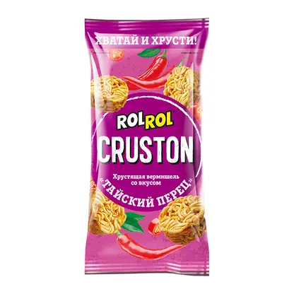 Изображение товара Снэки Cruston макаронные со вкусом Тайский перец Rolrol 60г