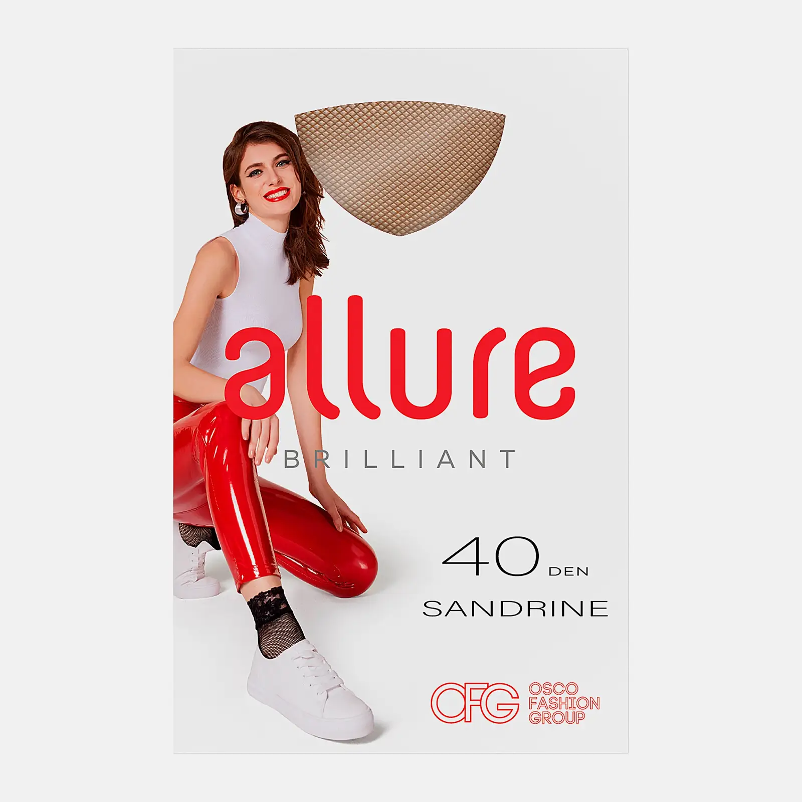 Носки женские Pierre Cardin/Allure Сандрин 40 den сетка бежевые