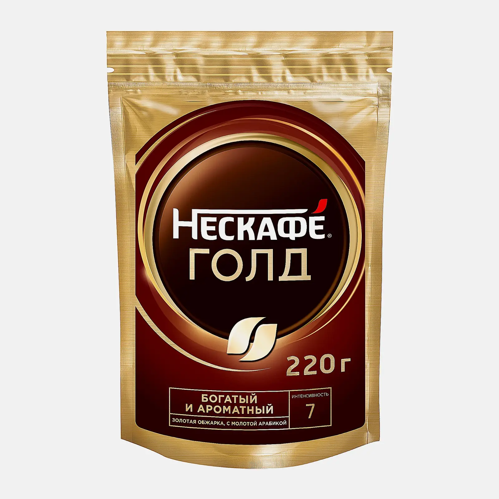 Изображение товара Натуральный растворимый кофе Nescafe Gold 220г - насыщенный аромат и вкус