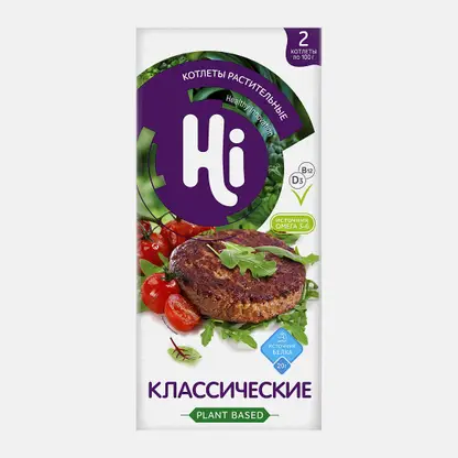 Котлеты Hi растительные замороженные 200г