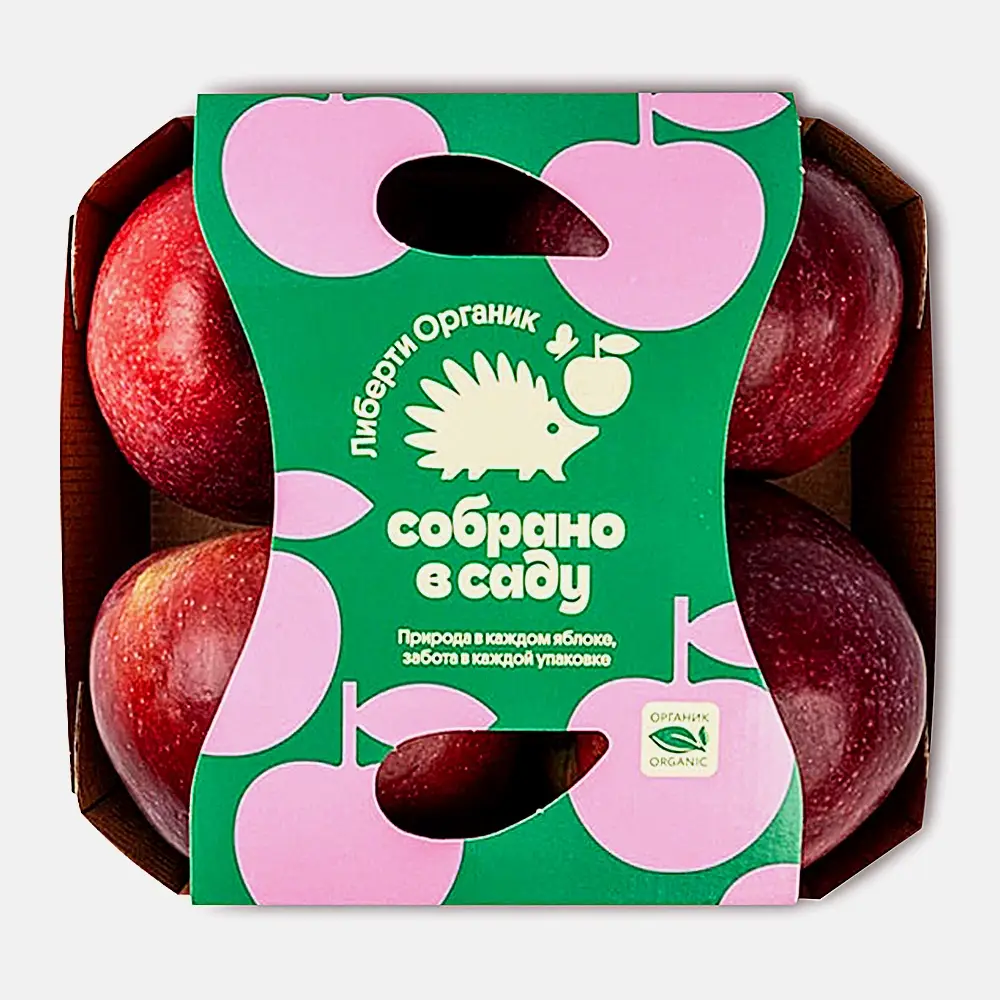 Изображение товара Яблоки Либерти органик собраны в саду 4 шт натуральный вкус свежие