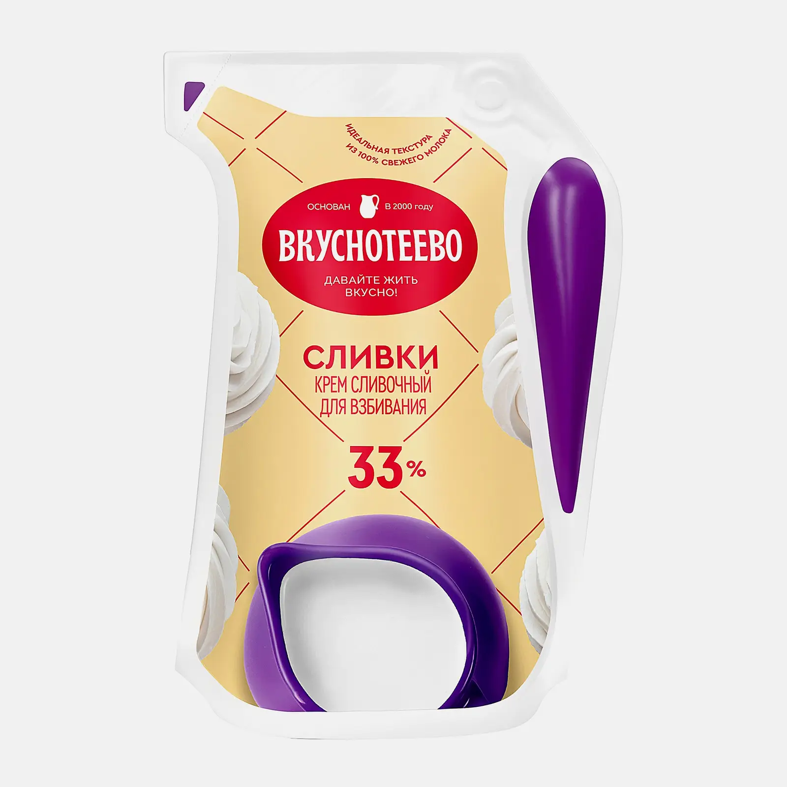 Изображение товара Сливки Вкуснотеево для взбивания ультрапастеризованные 33% 250г