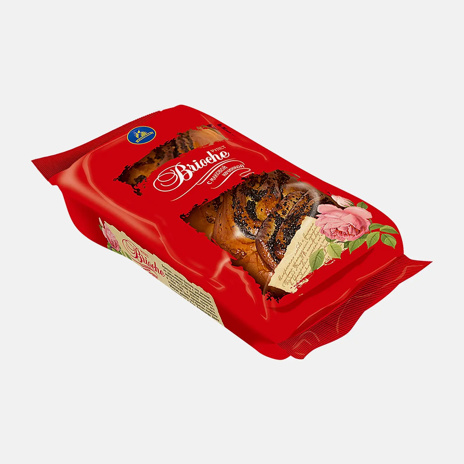 Изображение товара Рулет Бриошь с маковой начинкой Каравай 240г мягкий и ароматный