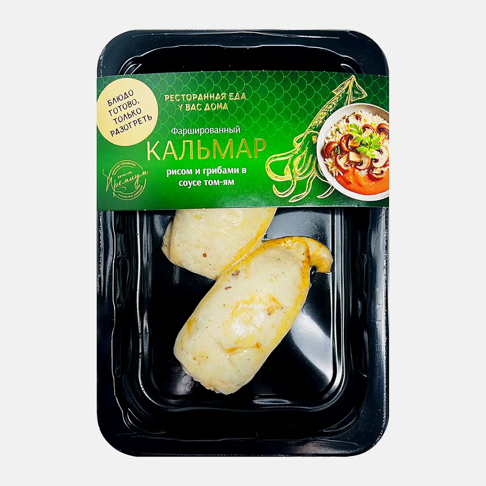 Изображение товара Кальмар фаршированный рисом и грибами в соусе Том-Ям 250г Шифудо