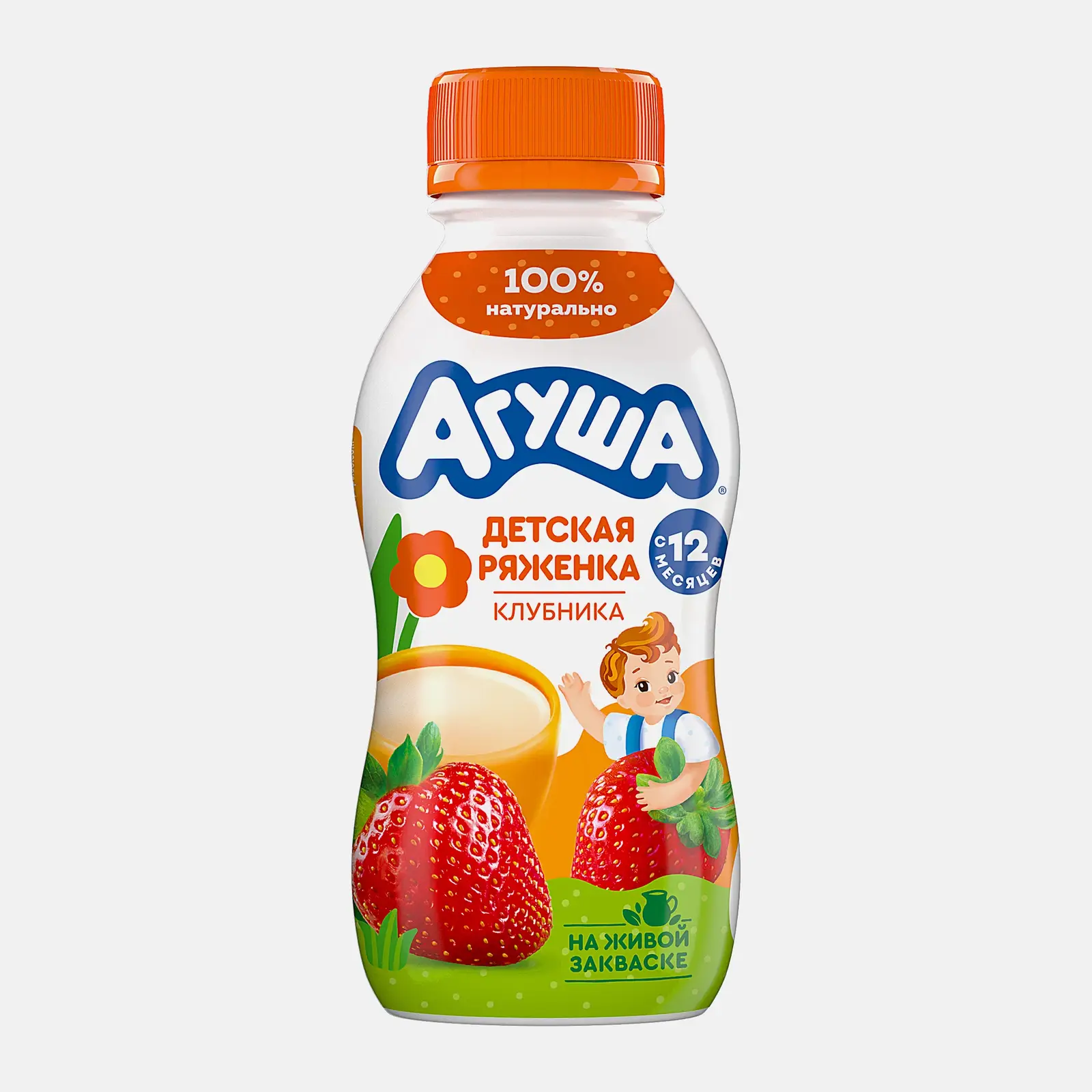 Изображение товара Детская ряженка Агуша Клубника 2.9% 180г