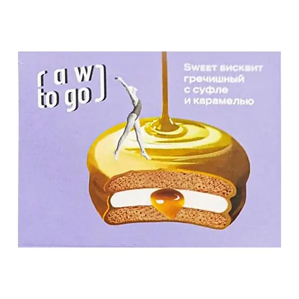 Изображение товара Бисквит гречишный с суфле и карамелью Raw To Go Sweet 55г