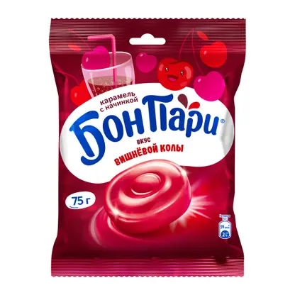 Изображение товара Карамель со вкусом вишневой колы Бон пари 75г