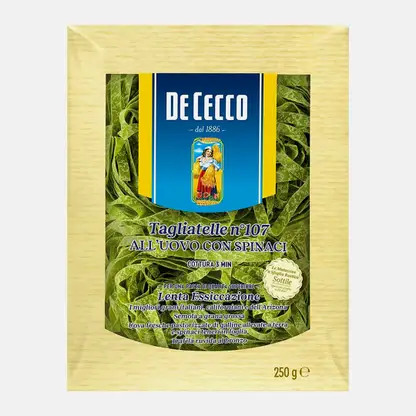 Макароны De Cecco Tagliatelle alluovo со шпинатом n.107 250г