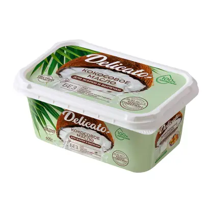 Изображение товара Масло кокосовое Delicato 400г рафинированное отбеленное дезодорированное