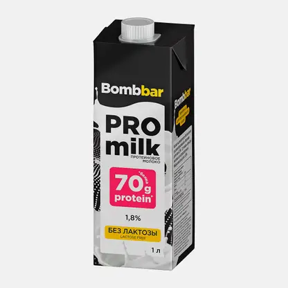 Молоко ультрапастеризованное безлактозное высокобелковое Bombbar 1.8% 1л