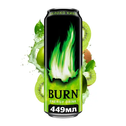 Изображение товара Энергетический напиток Burn Яблоко-Киви 449мл