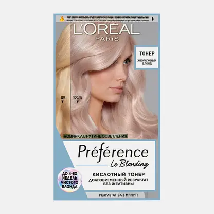 Кислотный тонер для волос L’Oréal Paris Preference Жемчужный блонд 229мл