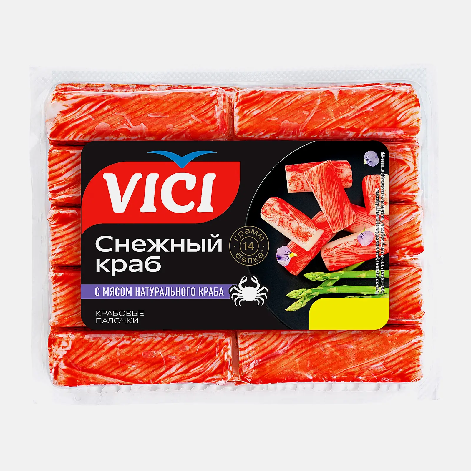 Изображение товара Крабовые палочки Vici с мясом краба 170г натуральный сурими и мясо краба