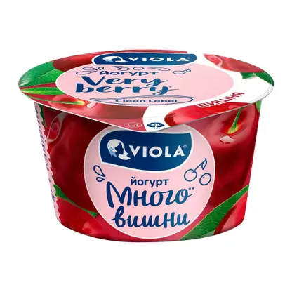Изображение товара Йогурт Viola Very Berry вязкий вишня пастеризованный 2.6% 180г