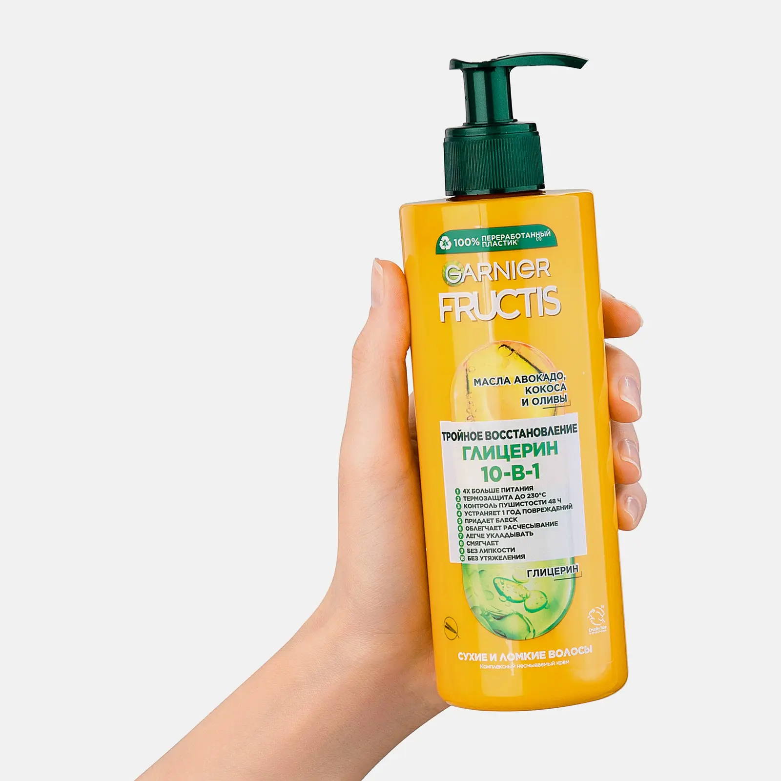 Крем для волос Garnier Fructis Тройное Восстановление 10в1 несмываемый 400мл
