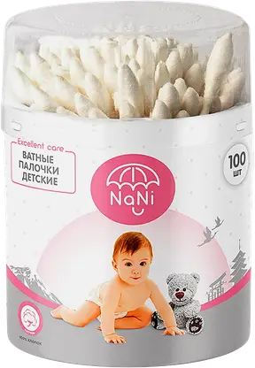 Ватные палочки детские Nani 100шт