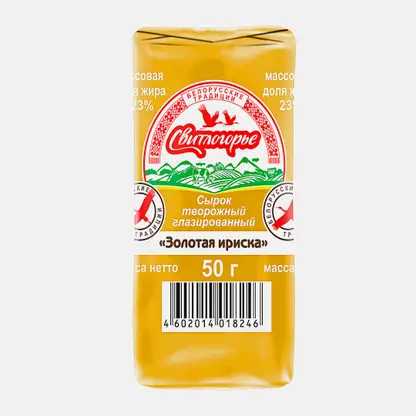 Сырок Свитлогорье Ириска в карамельной глазури 23% 50г