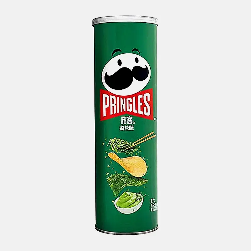 Изображение товара Чипсы Pringles Морские водоросли с васаби 110г вкус острый необычный закуска для любителей морских 