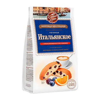 Изображение товара Печенье Итальянское с апельсином и изюмом Хлебный спас 230г