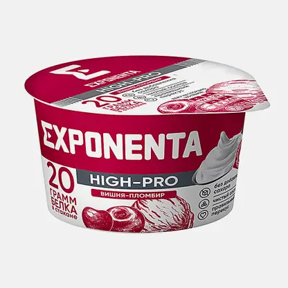 Продукт кисломолочный High-Pro вишня и пломбир высокобелковый Exponenta 0% 160г