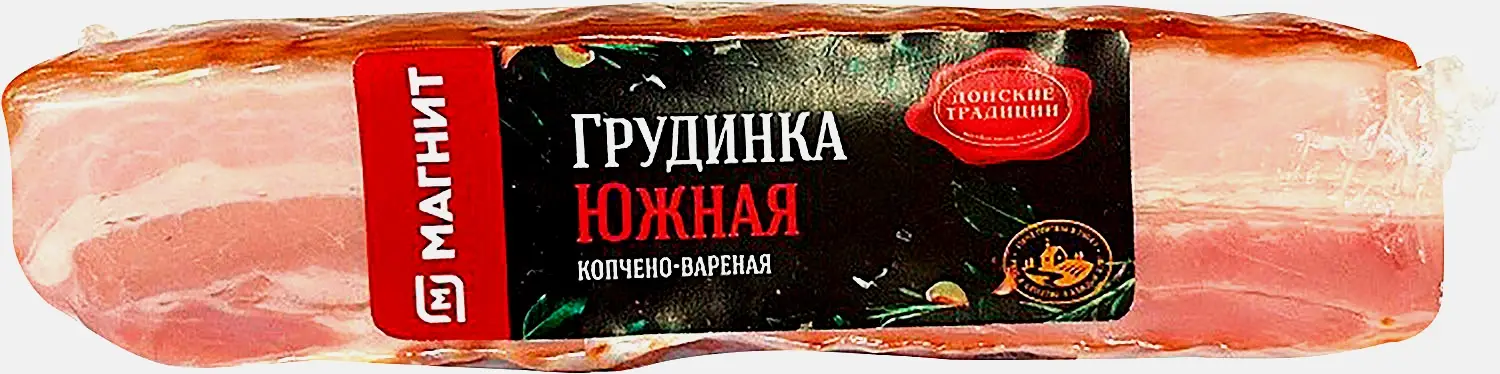 Грудинка Донские Традиции Магнит южная копчено-вареная 350г - фото 2