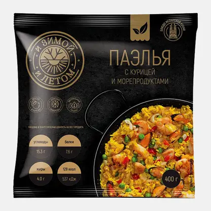 Паэлья с курицей и морепродуктами И Зимой и Летом 400г
