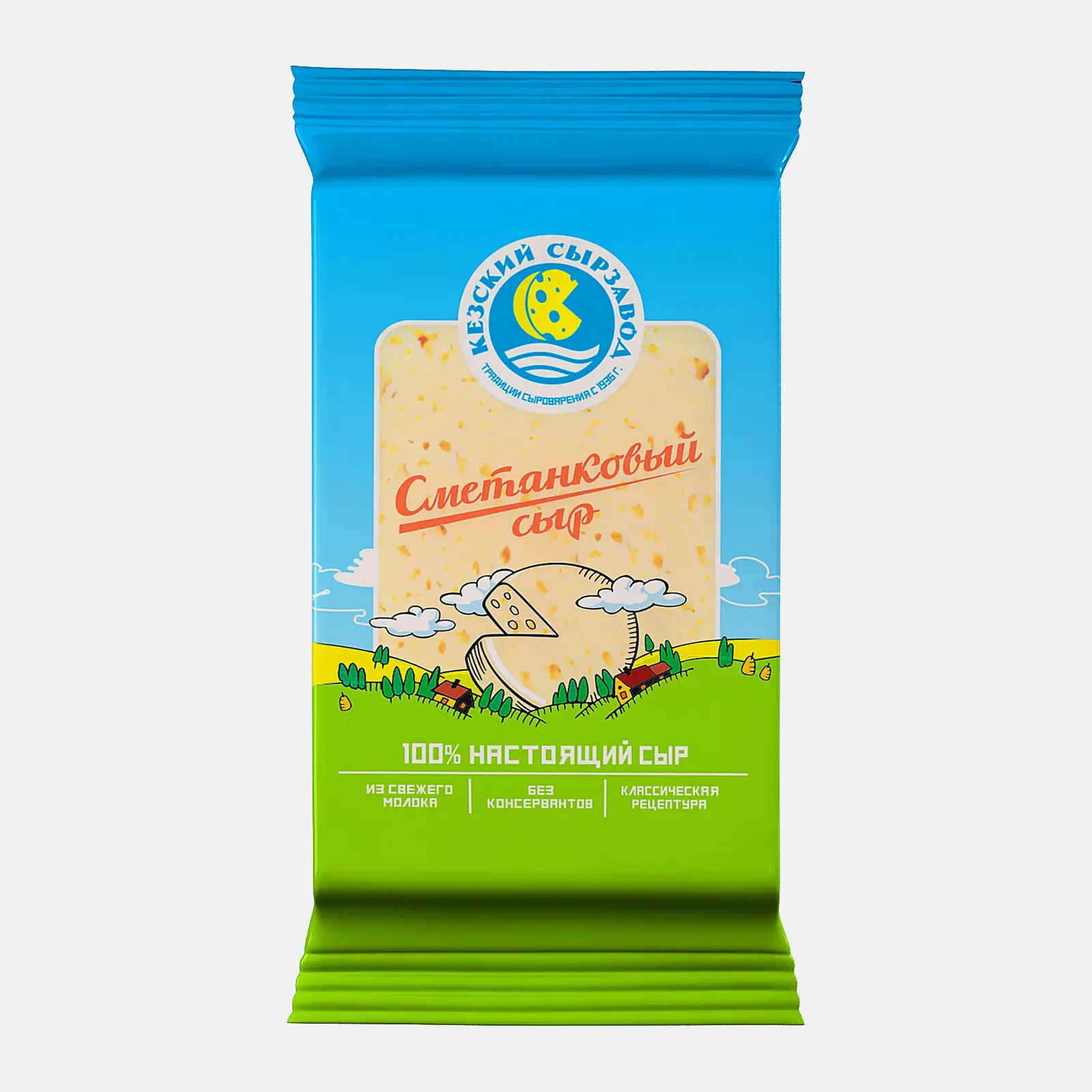 Сыр Сметанковый Кезский Сырзавод 50% 200г Сыр Сметанковый Кезский Сырзавод 50% 200г