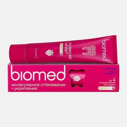 Зубная паста Biomed HW молекулярное отбеливание Клубника 65г