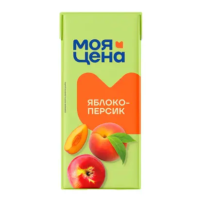 Изображение товара Яблочно-персиковый напиток Моя цена 930мл освежающий фруктовый сок