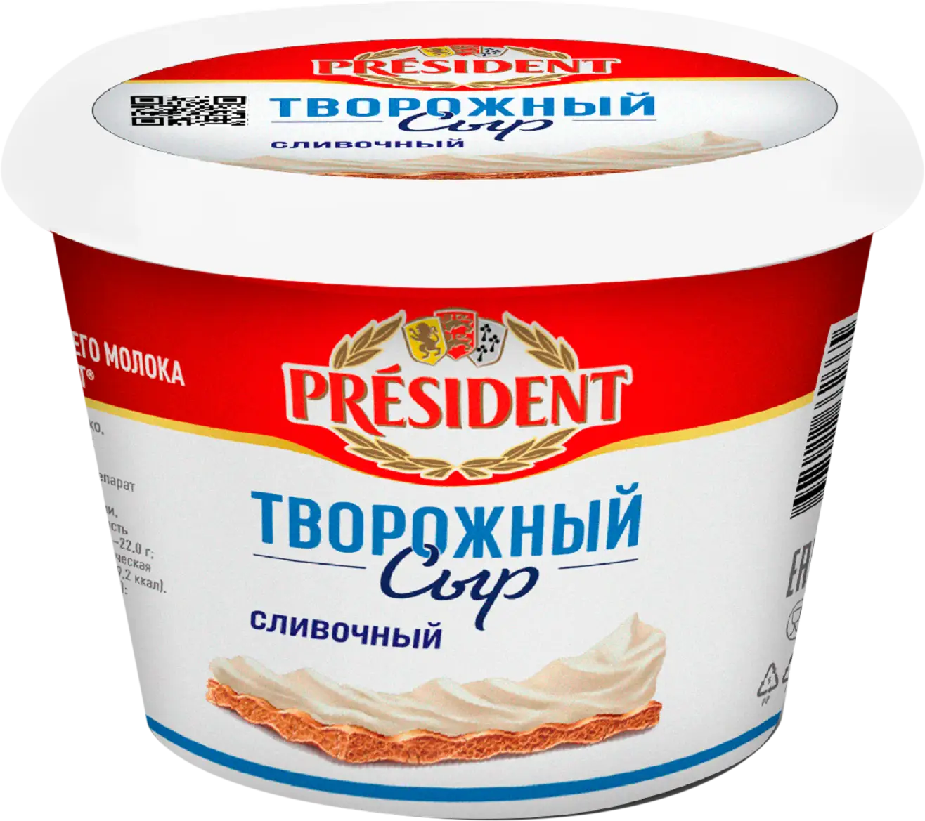 Изображение товара Сыр творожный President Сливочный 56% 140г