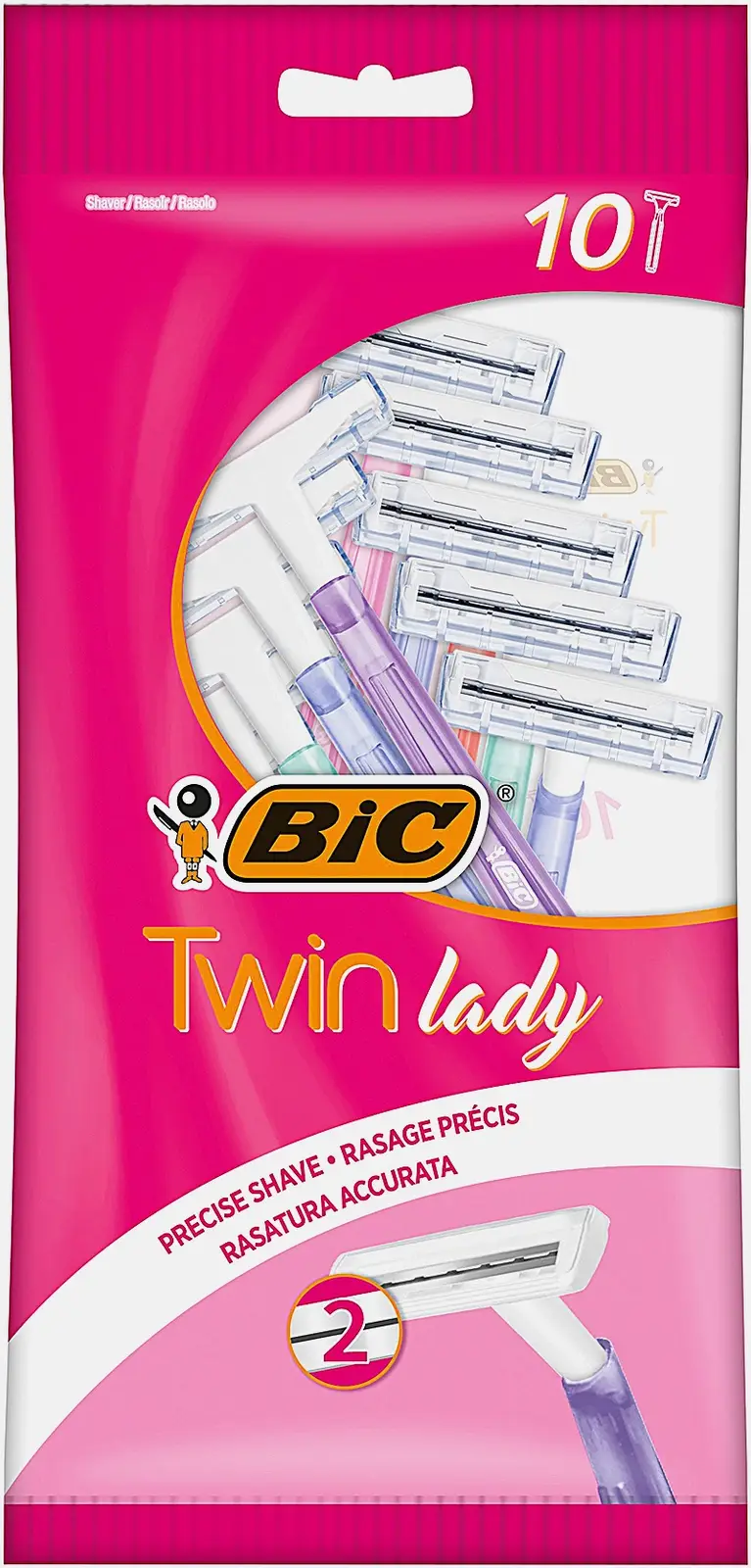 Станок Bic Twin Lady Бритвенный одноразовый женский с 2 лезвиями 10шт