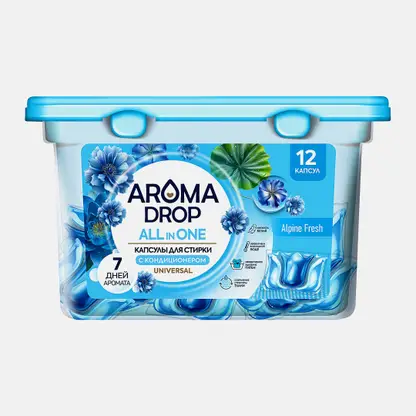Капсулы для стирки с кондиционером All in One Alpine Fresh Arome Drop 12шт