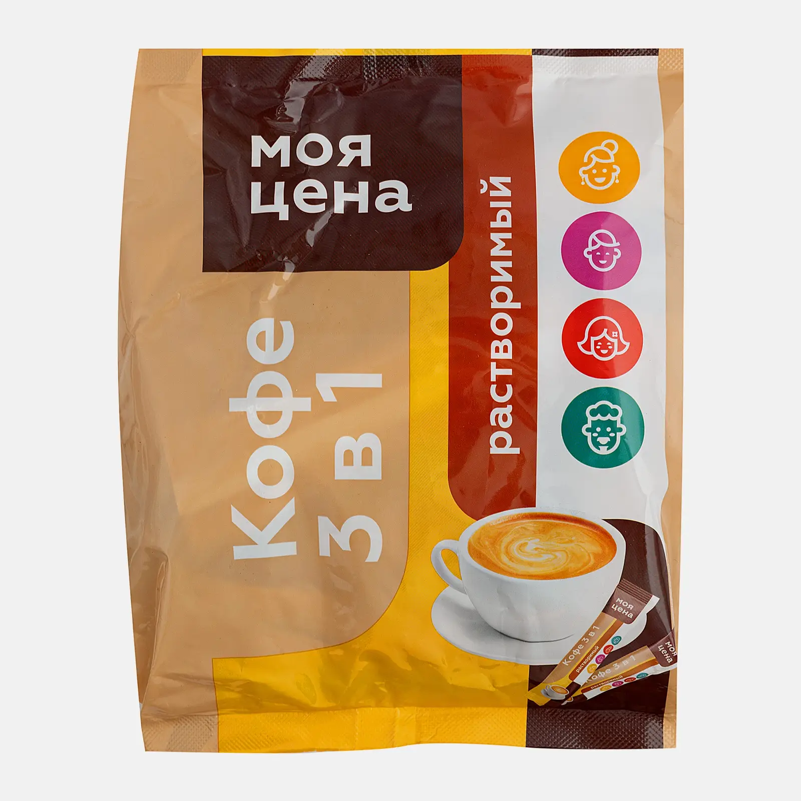 Напиток кофейный растворимый Моя цена 3в1 10пак 180г - фото 4 Напиток кофейный растворимый Моя цена 3в1 10пак 180г - фото 4