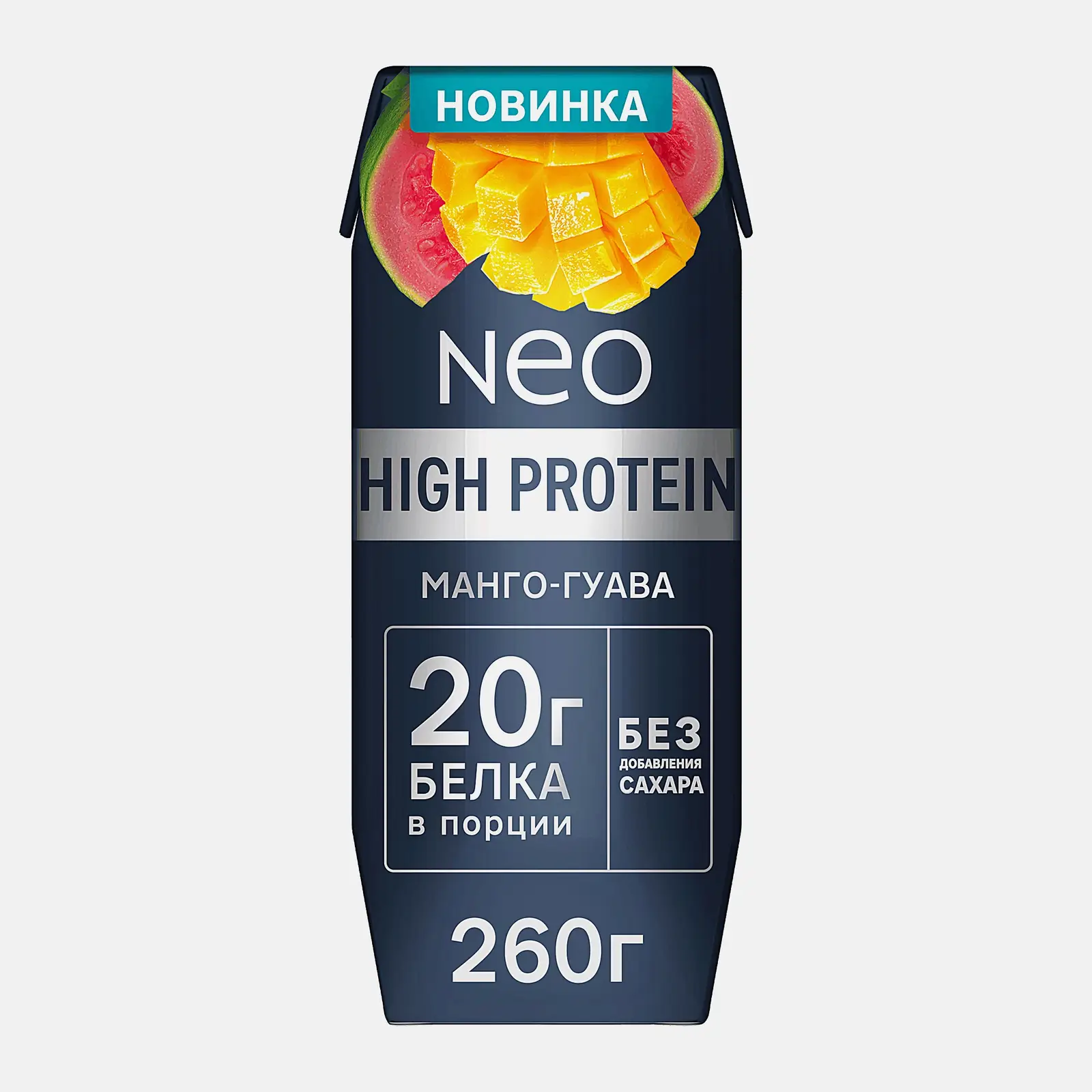 Изображение товара Молочный коктейль со вкусом манго и гуавы Neo High Protein 260г обезжиренный безопасный для диеты