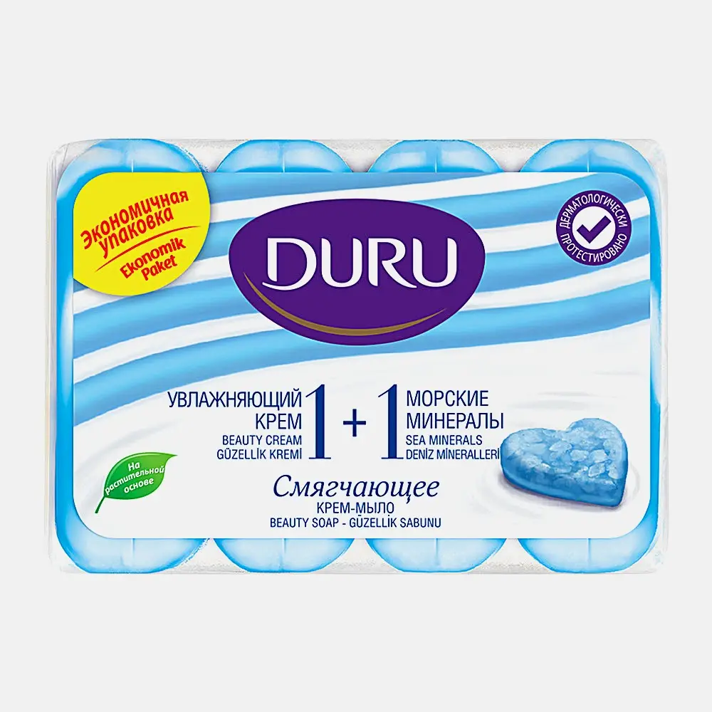 Изображение товара Мыло Duru 1 + 1 Soft Sensations Крем и морские минералы 4*80г