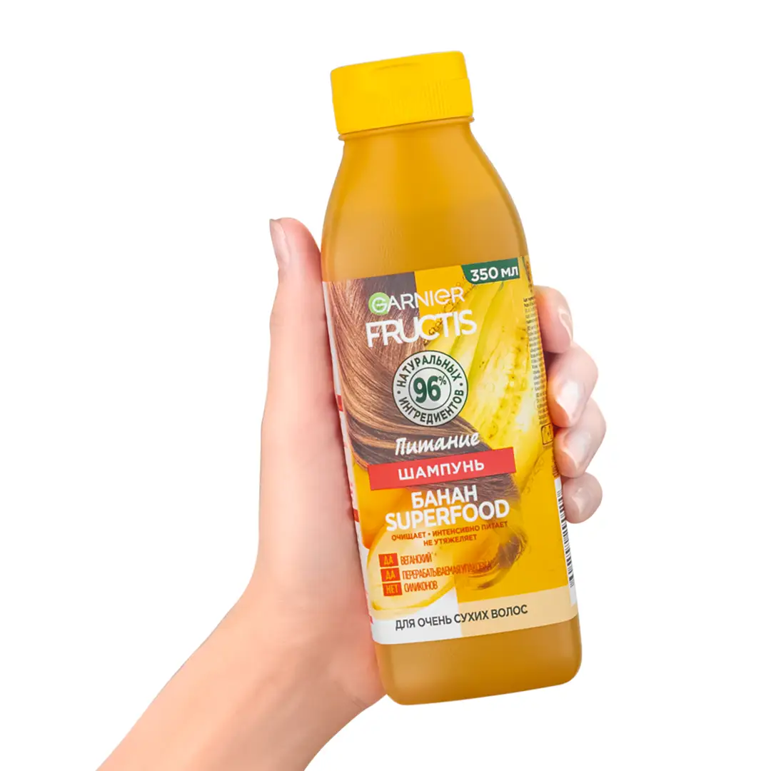 Шампунь для очень сухих волос Garnier Fructis Банан Superfood Питание 350мл