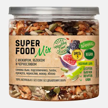 Смесь семян Superfood Mix с инжиром, яблоком и черносливом Царская Приправа 270г