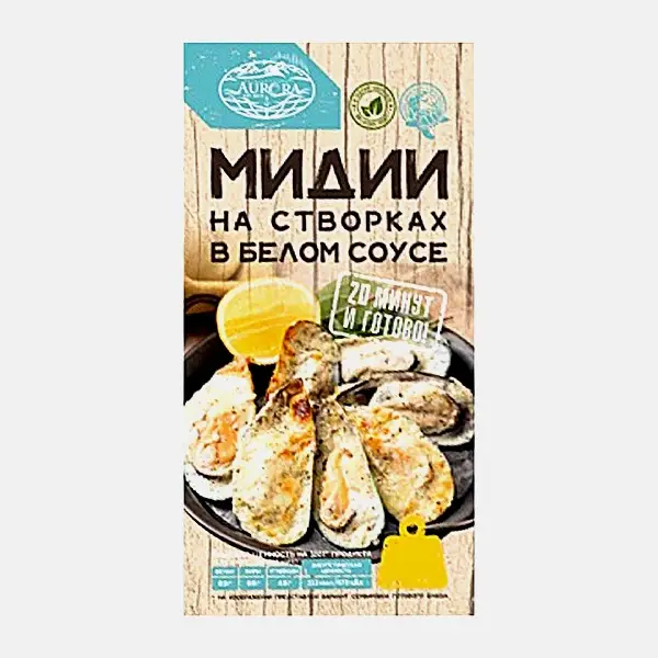 Изображение товара Мидии Aurora в створках в белом соусе 500г