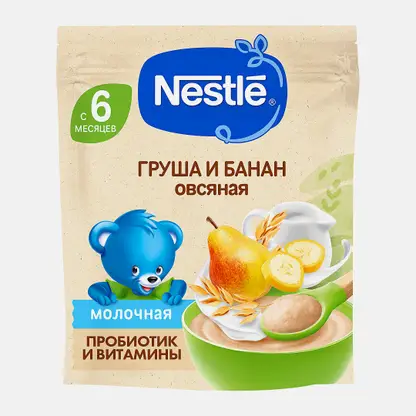Каша детская молочная овсяная груша и банан с 6 месяцев Nestle 200г