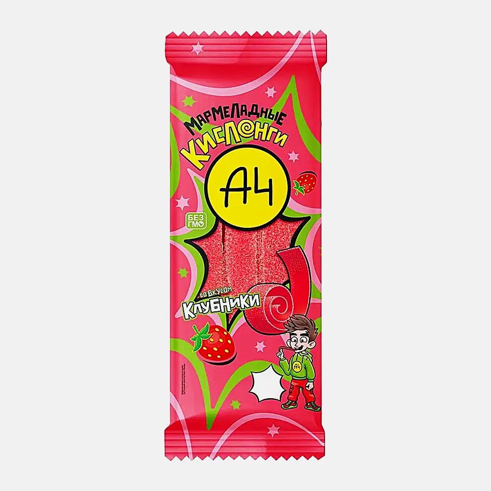 Изображение товара Жевательный мармелад Кислонги со вкусом клубники 100г